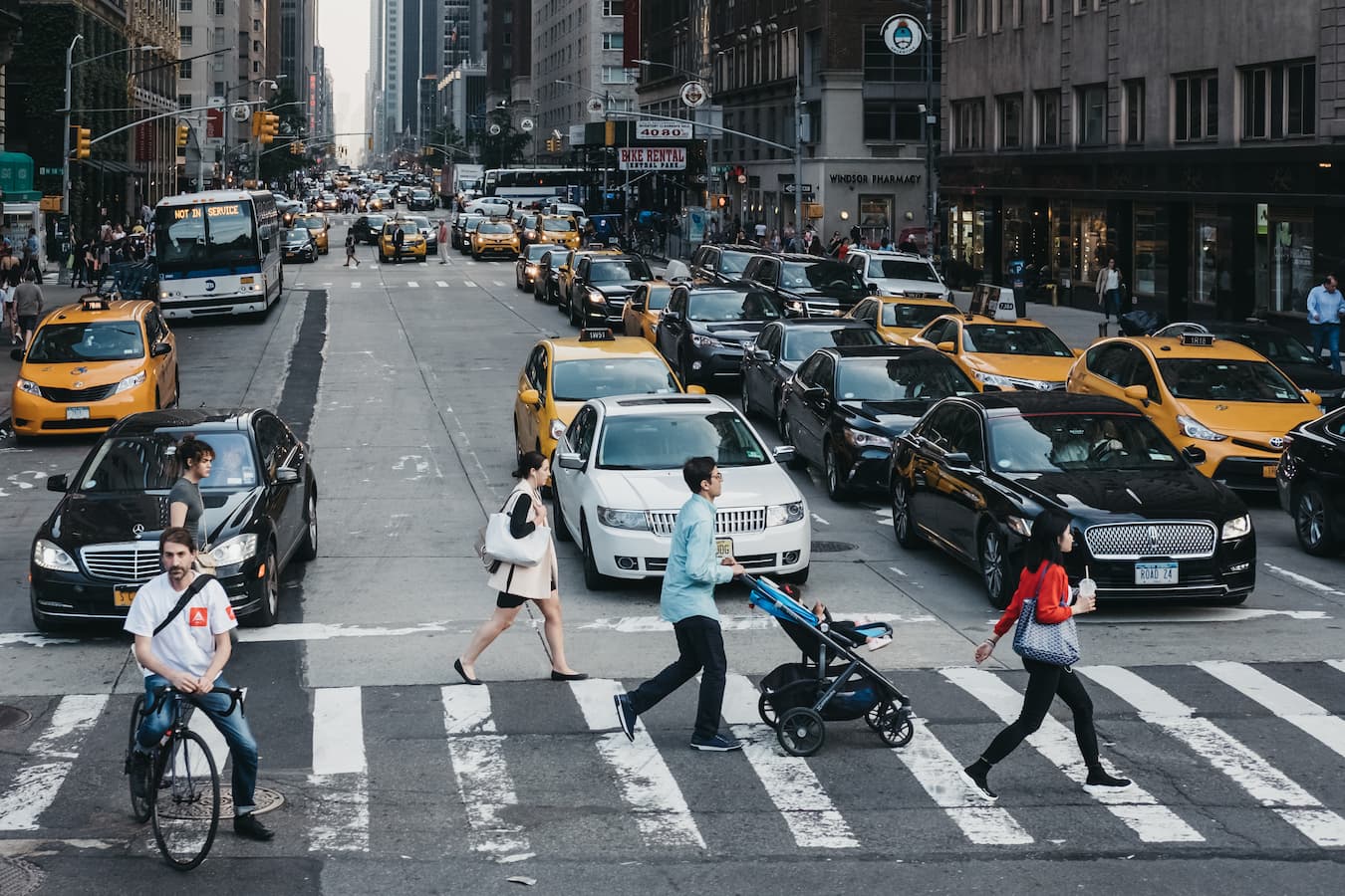 Busy street with foot traffic