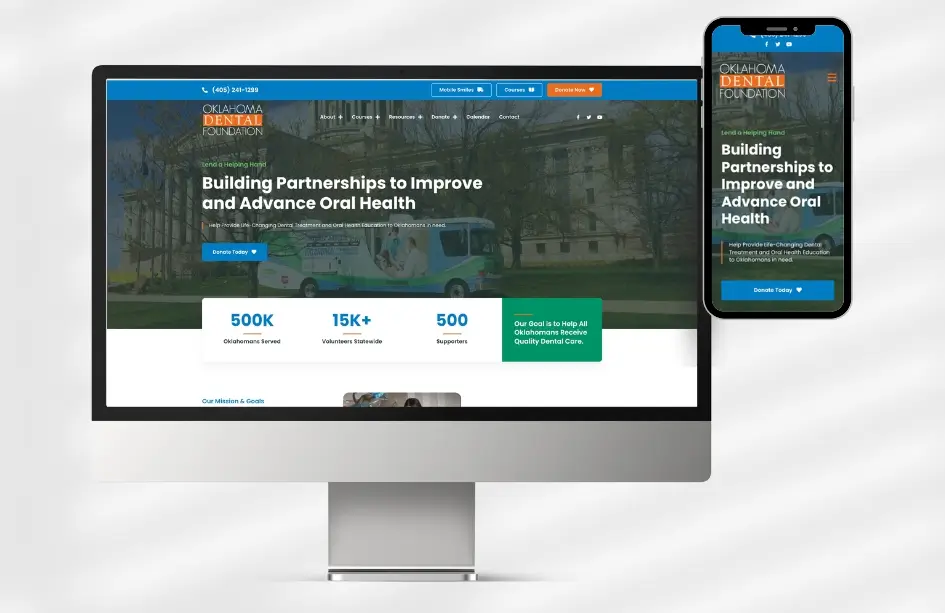 Oklahoma Dental Foundation online presence mockup