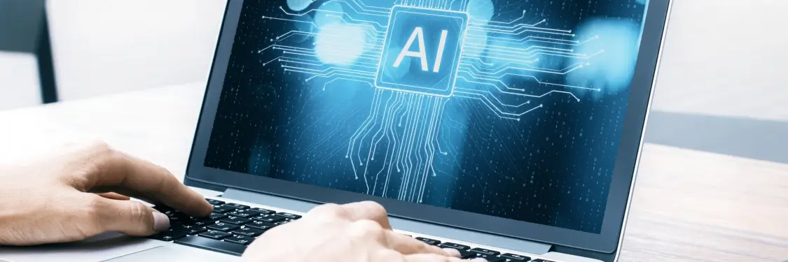 AI on a laptop screen